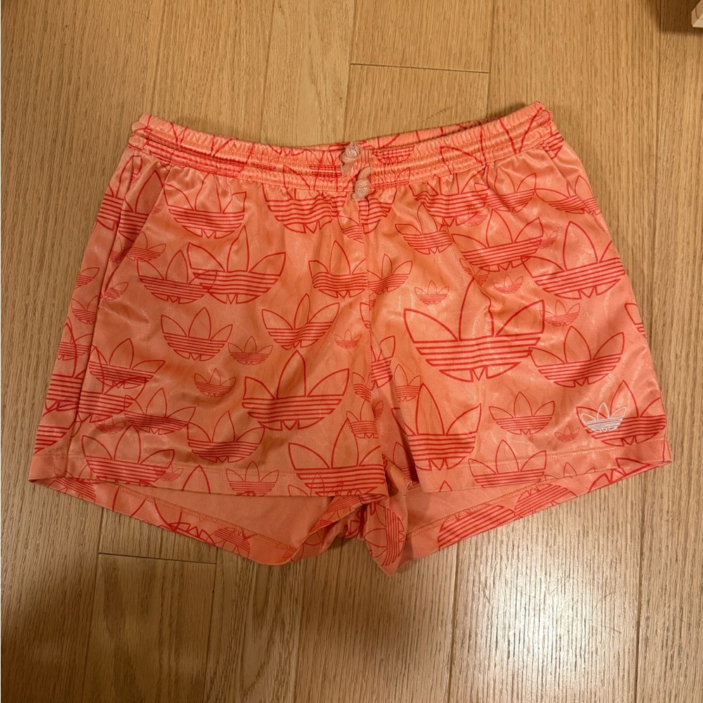 Adidas Women's Coral Patterned Athletic Shorts